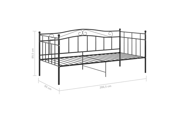 Sohvasängyn runko musta metalli 90x200 cm - Musta - Huonekalut - Sänky - Sänkykehikot & sängynrungot