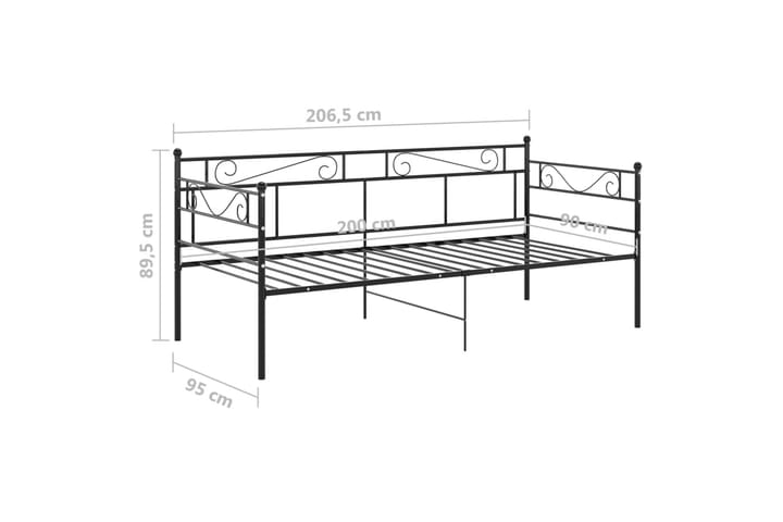 Sohvasängyn runko musta metalli 90x200 cm - Huonekalut - Sänky - Sänkykehikot & sängynrungot