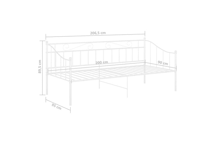 Sohvasängyn runko valkoinen metalli 90x200 cm - Huonekalut - Sänky - Sänkykehikot & sängynrungot