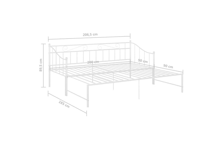 Vuodesohvan runko valkoinen metalli 90x200 cm - Huonekalut - Sänky - Sänkykehikot & sängynrungot