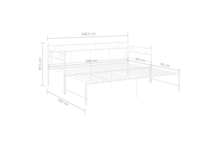 Vuodesohvan runko valkoinen metalli 90x200 cm - Huonekalut - Sänky - Sänkykehikot & sängynrungot