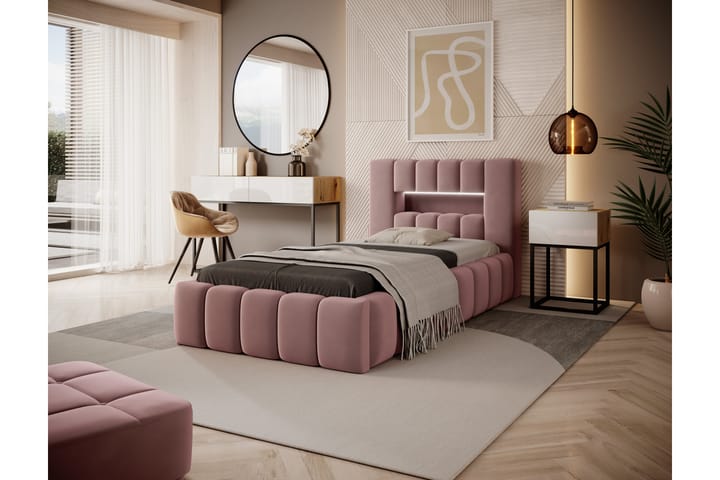 Sänkykehys Lacolle 90x200 cm - Vaaleanpunainen - Sänkykehikot & sängynrungot