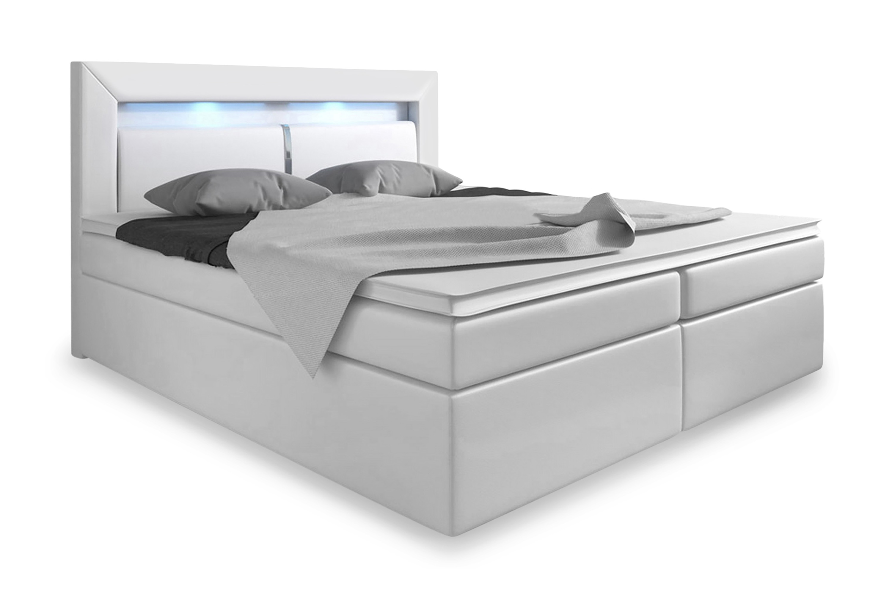 Cloud47 Sänkypaketti Pisa 140x200 säilytyksellä Sängynpääty - Valkoinen