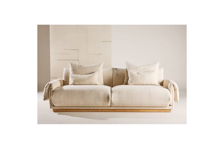 Sohva VIND 3-istuttava Mollösund 237x95x82 cm beige - Huonekalut - Sohva - 3:n istuttava sohva