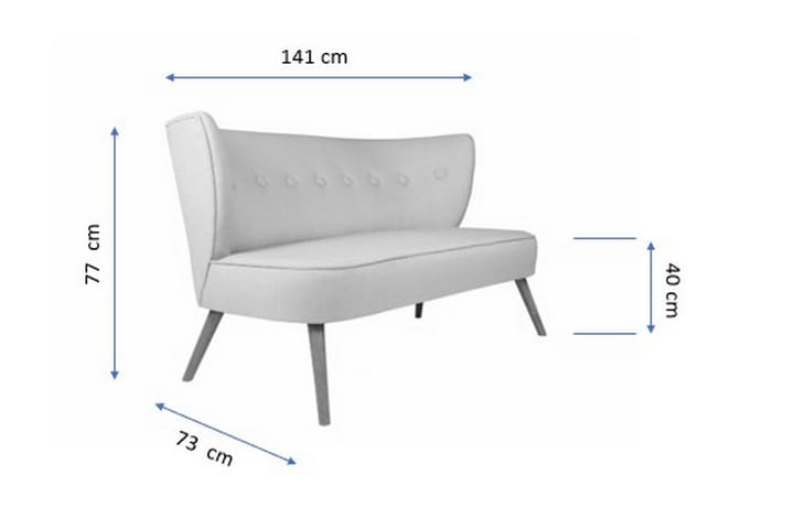 2:n ist Sohva Terriq - Beige - Huonekalut - Sohva - 2:n istuttava sohva