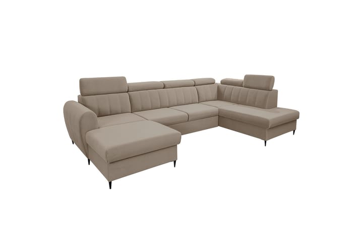 Hoffman Sohva Divaanilla ja Chaise Longue 4-ist. - Beige - Huonekalut - Sohva - Divaanisohva