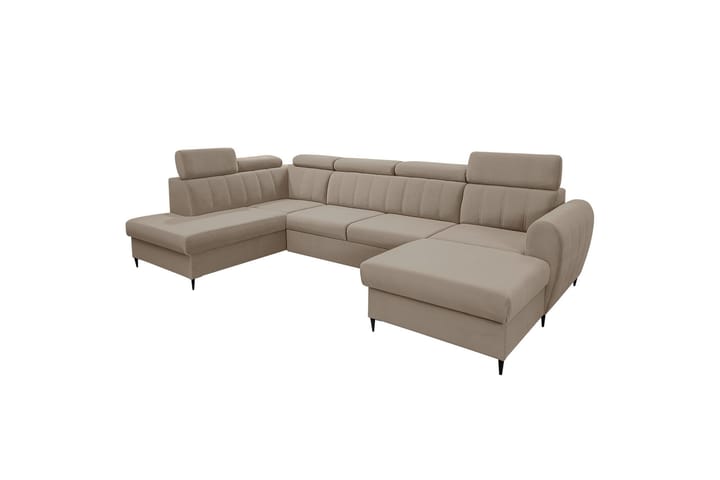 Hoffman Sohva Divaanilla ja Chaise Longue 4-ist. - Beige - Huonekalut - Sohva - Divaanisohva