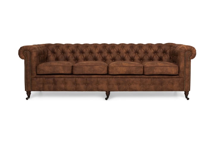 Sohva Chester Deluxe 4:n ist Vintage - Konjakki - 2:n istuttava sohva - 4:n istuttava sohva - Howard-sohvat - Samettisohva - 3:n istuttava sohva - Nahkasohva