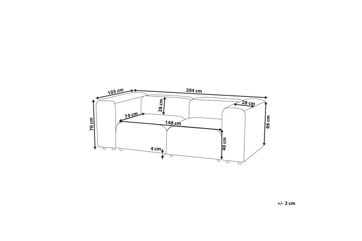 Brenden Modulaarisohva 2-istuttava - Harmaa - Huonekalut - Sohva - Moduulisohva