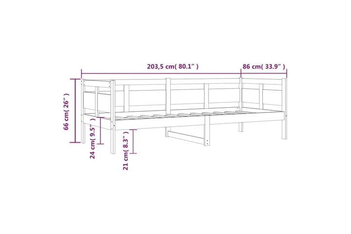 Sohvasänky täysi mänty 80x200 cm - Ruskea - Huonekalut - Sohva - Sohvasängyt