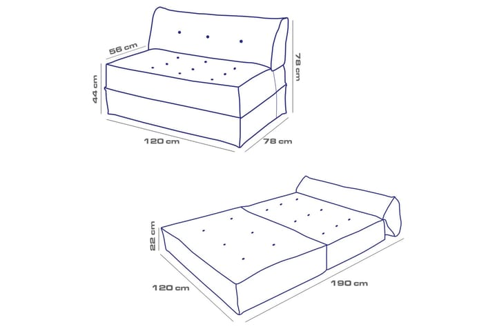 2-istuttava Vuodesohva Avy - Beige - Huonekalut - Sohva - Vuodesohva