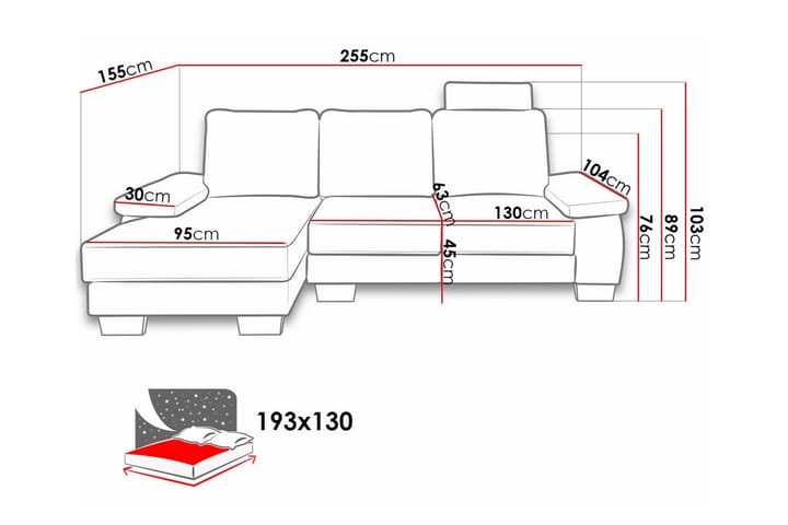 3:n ist Kulmasohva Graystone - Beige - Huonekalut - Sohva - Vuodesohva