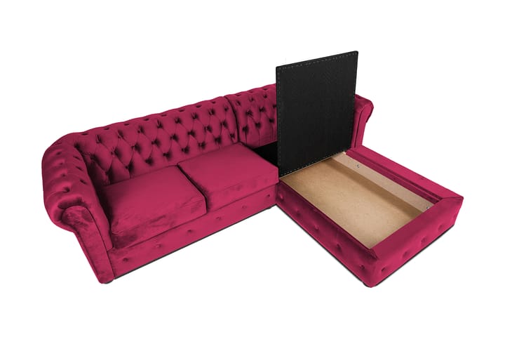 Chesterfield Kristin Vuodesohva Divaanilla - Cerise - Huonekalut - Sohva - Vuodesohva