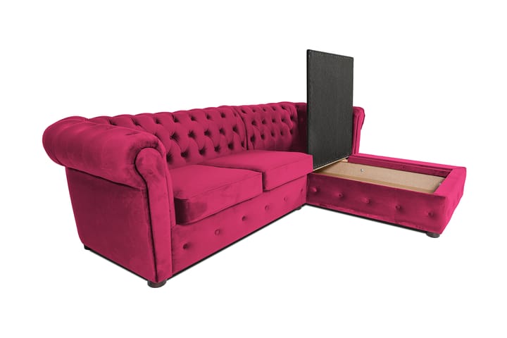 Chesterfield Kristin Vuodesohva Divaanilla - Cerise - Huonekalut - Sohva - Vuodesohva