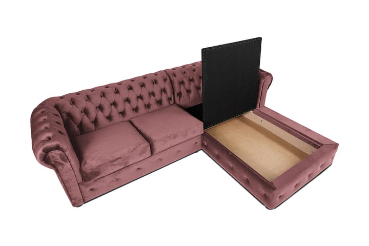 Chesterfield Kristin Vuodesohva Divaanilla - Rosa - Huonekalut - Sohva - Vuodesohva