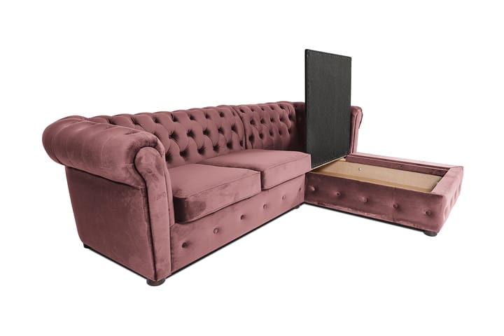 Chesterfield Kristin Vuodesohva Divaanilla - Rosa - Huonekalut - Sohva - Vuodesohva