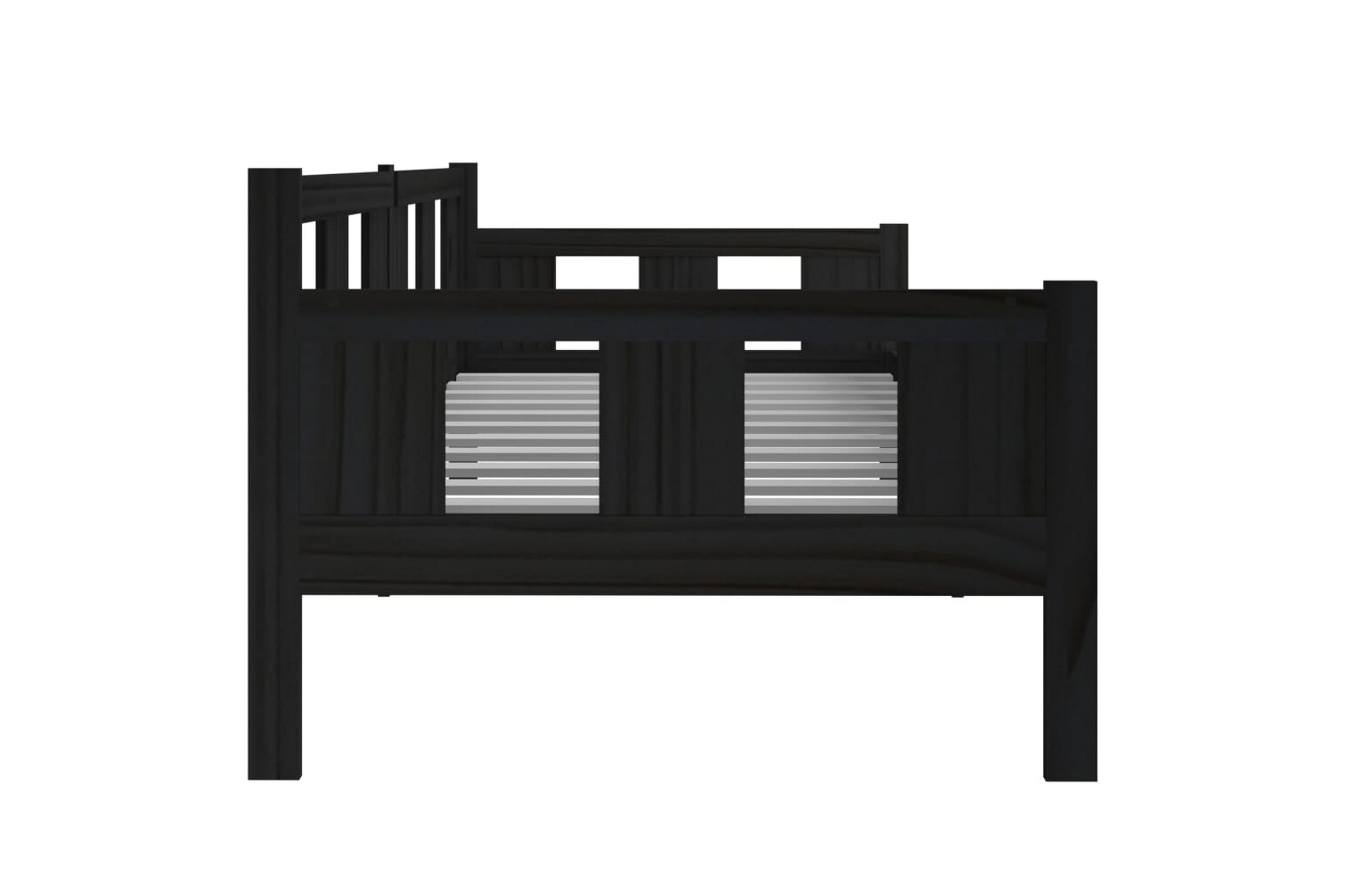 Sohvasänky musta täysi mänty 90x200 cm - Musta