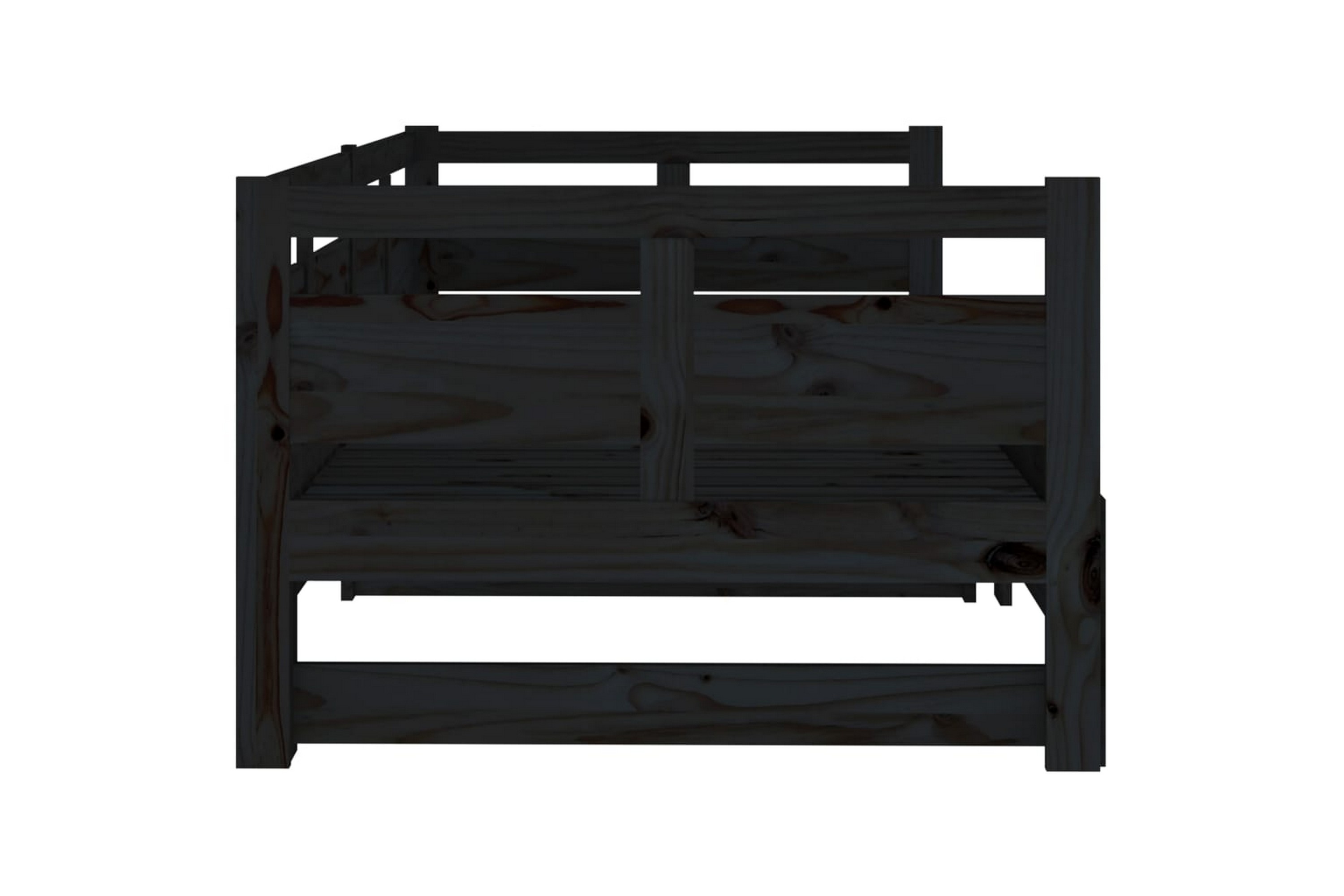 Sohvasänky ulosvedettävä musta täysi mänty 2x (90x200) cm - Musta