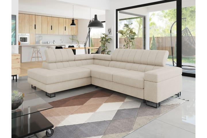 Warwick Sohva Chaise Longuella 3-ist. - Beige - Huonekalut - Sohva - Divaanisohva - 3 istuttava sohva divaanilla