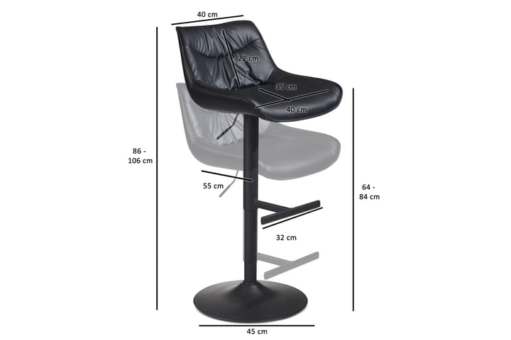 Bacchi Baarituoli 106 cm - Antrasiitti - Huonekalut - Tuoli & nojatuoli - Baarituoli