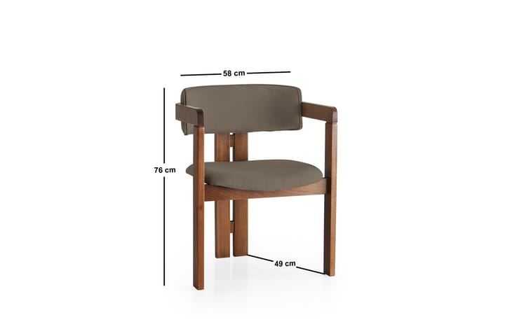 Dellon Käsinojatuoli - Pähkinäpuu/Ruskea - Huonekalut - Tuoli & nojatuoli - Ruokapöydän tuolit