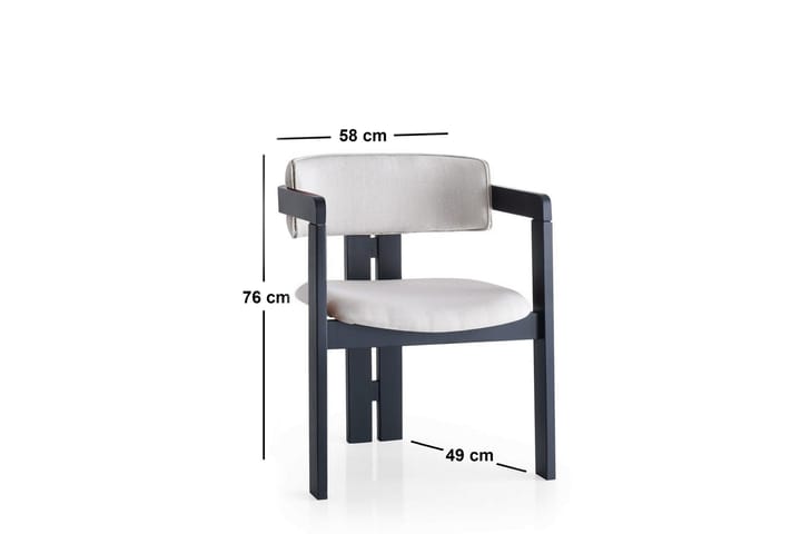 Diontae Käsinojatuoli - Kerma/Musta - Huonekalut - Tuoli & nojatuoli - Ruokapöydän tuolit