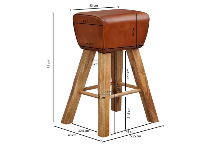 Gorv Baarituoli 75 cm - Ruskea - Huonekalut - Tuoli & nojatuoli - Baarituoli