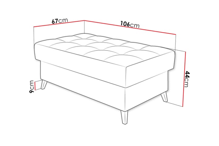 Amshyttan Jalkopöytä 106 cm - Beige - Huonekalut - Tuoli & nojatuoli - Jakkara & jalkarahi - Rahi