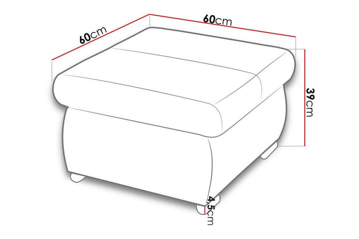 Jalkatuki Cerys 60 cm - Keltainen - Huonekalut - Tuoli & nojatuoli - Jakkara & jalkarahi - Rahi