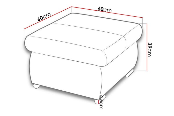 Jalkatuki Cerys 60 cm - Keltainen - Huonekalut - Tuoli & nojatuoli - Jakkara & jalkarahi - Rahi