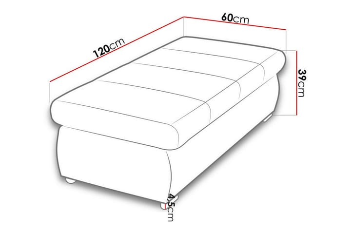 Jalkatuki Cerys 60 cm - Sininen - Huonekalut - Tuoli & nojatuoli - Jakkara & jalkarahi - Rahi