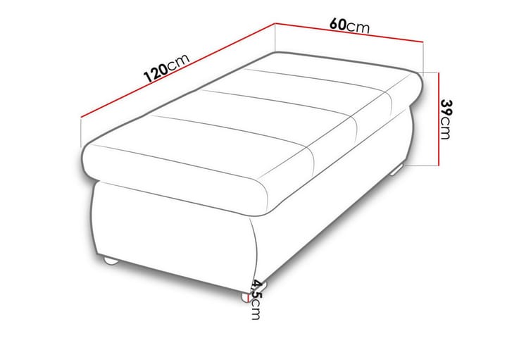 Jalkatuki Cerys 60 cm - Sininen - Huonekalut - Tuoli & nojatuoli - Jakkara & jalkarahi - Rahi