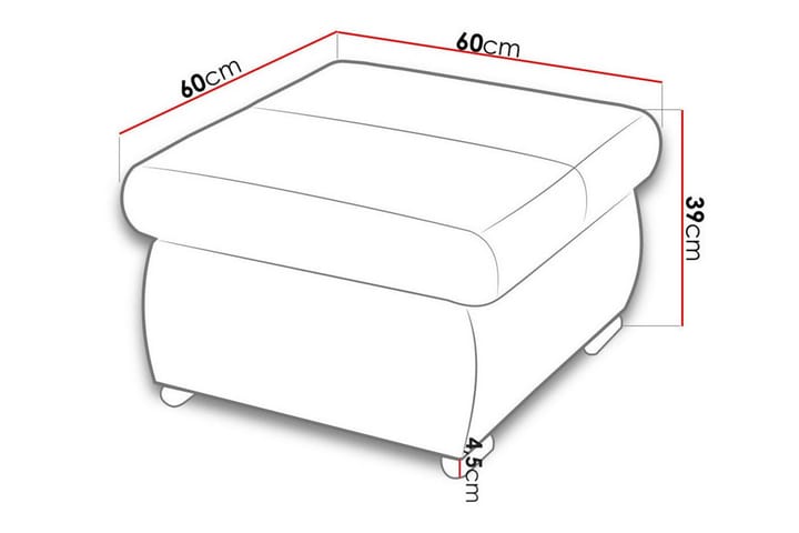 Jalkatuki Cerys 60 cm - Tummansininen - Huonekalut - Tuoli & nojatuoli - Jakkara & jalkarahi - Rahi