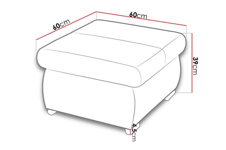 Jalkatuki Cerys 60 cm - Vaaleanpunainen - Huonekalut - Tuoli & nojatuoli - Jakkara & jalkarahi - Rahi