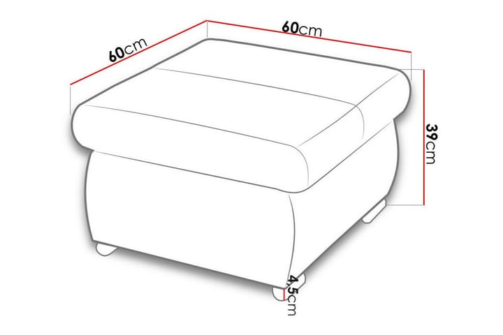 Jalkatuki Cerys 60 cm - Vihreä - Huonekalut - Tuoli & nojatuoli - Jakkara & jalkarahi - Rahi