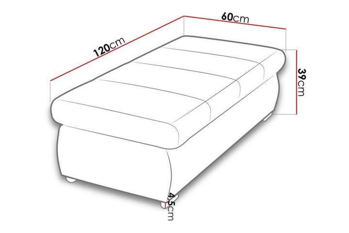 Jalkatuki Cerys 60 cm - Vihreä - Huonekalut - Tuoli & nojatuoli - Jakkara & jalkarahi - Rahi