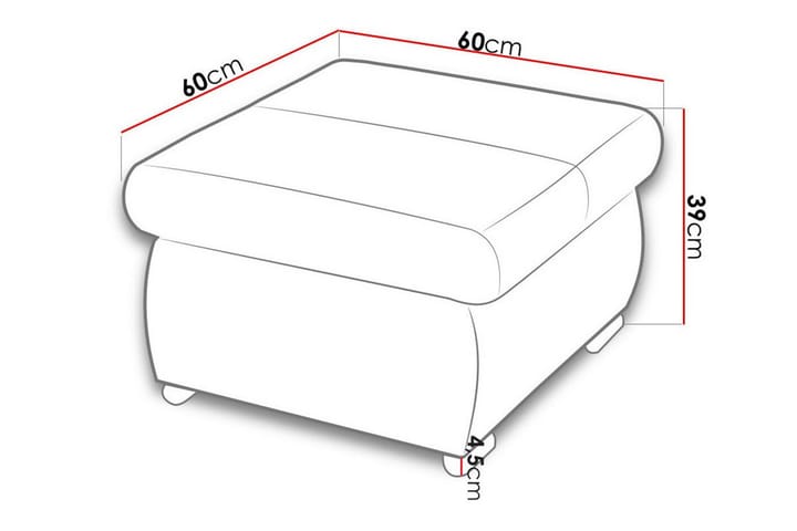 Jalkatuki Cerys 60 cm - Vihreä - Huonekalut - Tuoli & nojatuoli - Jakkara & jalkarahi - Rahi