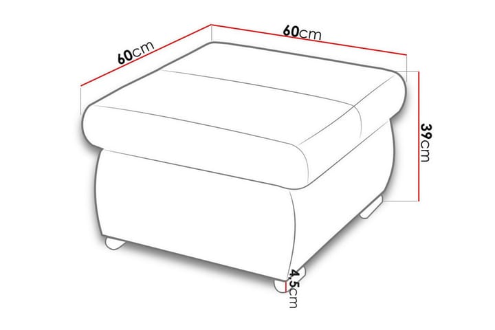 Jalkatuki Kintore 60 cm - Roosa/Ruskea - Huonekalut - Tuoli & nojatuoli - Jakkara & jalkarahi - Rahi