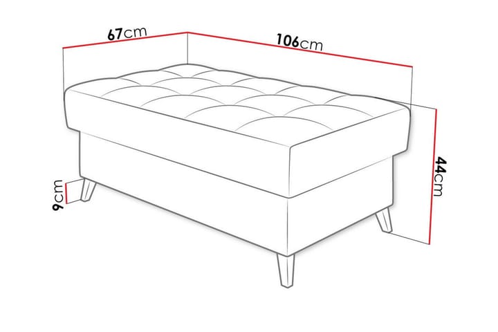 Jalkatuki Kintore 67 cm - Vihreä - Huonekalut - Tuoli & nojatuoli - Jakkara & jalkarahi - Rahi