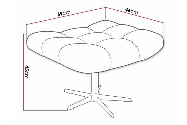 Jalkatuki Rathkeale 46 cm - Tummansininen/Musta - Huonekalut - Tuoli & nojatuoli - Jakkara & jalkarahi - Rahi