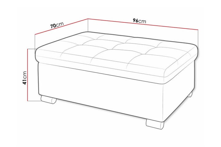 Jalkatuki Trefor 70 cm - Vihreä - Huonekalut - Tuoli & nojatuoli - Jakkara & jalkarahi - Rahi