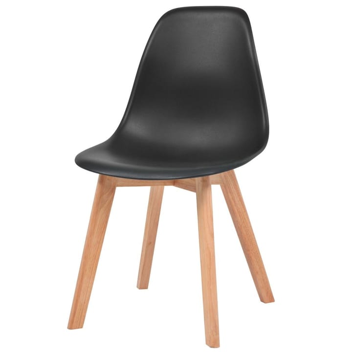 Ruokapöydän tuolit 6 kpl musta muovi - Musta - Ruokapöydän tuolit - Meikkituoli - Käsinojallinen tuoli