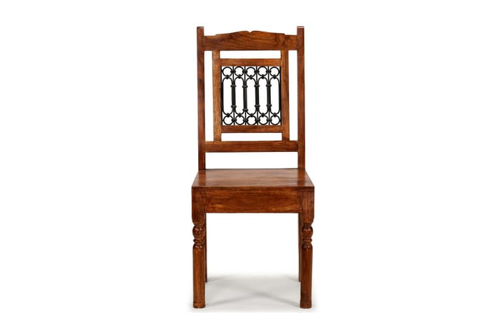 Ruokatuolit 6 kpl massiivipuu seesamviimeistelty klassinen - Ruskea - Ruokapöydän tuolit - Käsinojallinen tuoli - Meikkituoli