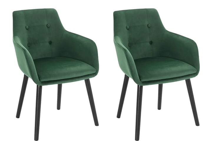 Nojatuoli Buckley - Vihreä - Ruokapöydän tuolit - Meikkituoli - Käsinojallinen tuoli