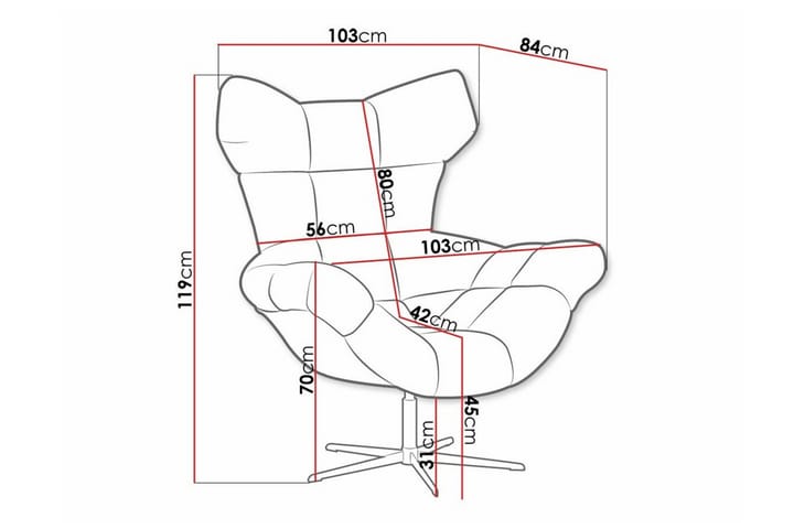 Nojatuoli Rathkeale - Musta/Vaaleanharmaa - Huonekalut - Tuoli & nojatuoli - Nojatuoli & lepotuoli