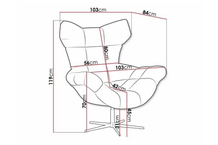 Nojatuoli Rathkeale - Tummanpunainen - Huonekalut - Tuoli & nojatuoli - Nojatuoli & lepotuoli