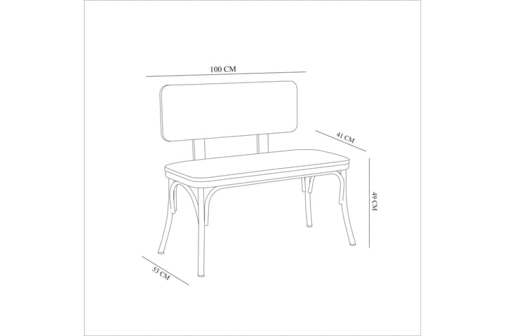 Oliver penkki 100x41 cm musta - Hanah Home - Huonekalut - Tuoli & nojatuoli - Penkki - Penkki selkänojalla