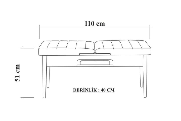 Istuinpenkki Vinadi 110 cm - Valkoinen/Ruskea - Huonekalut - Tuoli & nojatuoli - Penkki - Eteispenkki