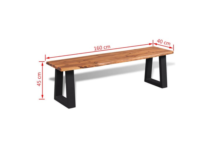 Penkki kiinteä akaasiapuu 160 cm - Ruskea - Huonekalut - Tuoli & nojatuoli - Penkki - Eteispenkki