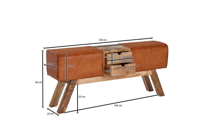 Penkki Kolanda 120 cm - Ruskea - Huonekalut - Tuoli & nojatuoli - Penkki - Eteispenkki